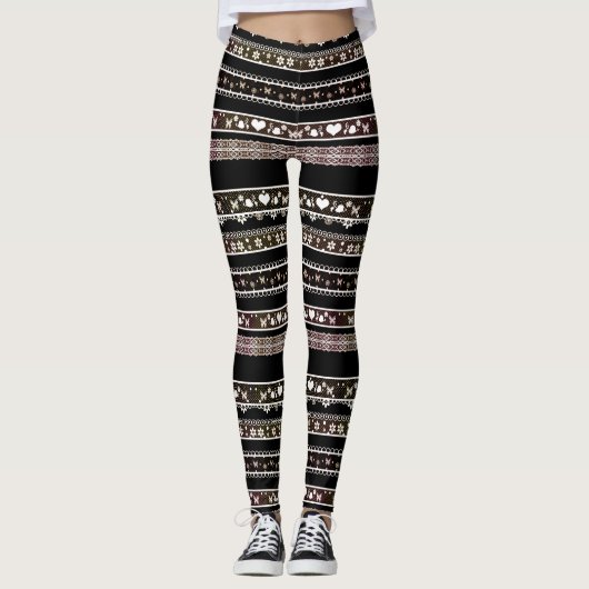 Prachtige, witte, kant leggings, kant, kant, braid leggings (Voorkant)