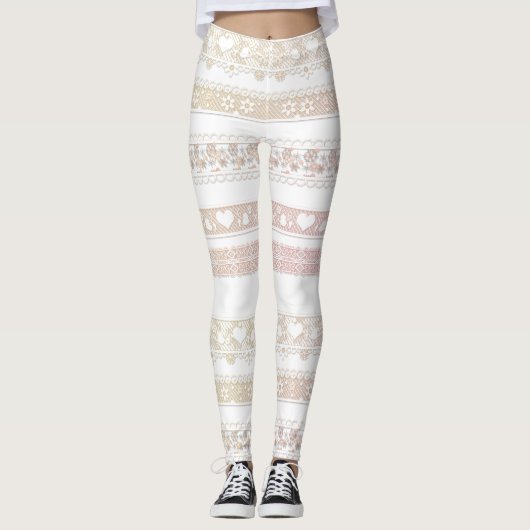 Prachtige, witte, kant leggings, kant, kant, braid leggings (Voorkant)