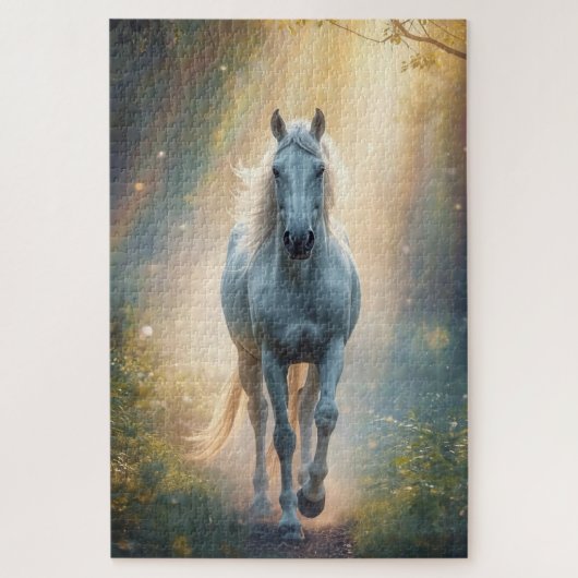 Prachtige Witte Paard Legpuzzel (Verticaal)