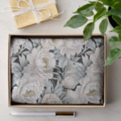 Prachtige witte pioen illustraties donkere achterg tissuepapier (Geschenk)