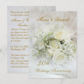 Prachtige witte rozen 30ste huwelijksverjaardag kaart (Voorkant / Achterkant)