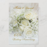 Prachtige witte rozen 60th Wedding Jubileum Kaart<br><div class="desc">Prachtige witte rozen en baby's adem 50th Wedding Jubileum Invitation. De overeenkomende verzending wordt hieronder weergegeven:</div>