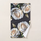Prachtige witte rozen met gouden details bad handdoek (Handdoek)