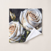 Prachtige witte rozen met gouden details bad handdoek (Wasdoekje)