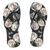 Prachtige witte rozen met gouden details, bruid teenslippers (Voetbed)