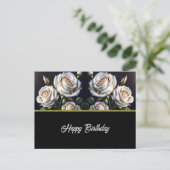 Prachtige witte rozen met gouden details, elegant briefkaart (Staand voorkant)