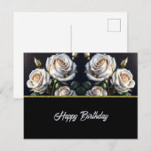 Prachtige witte rozen met gouden details, elegant briefkaart (Voorkant / Achterkant)
