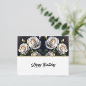 Prachtige witte rozen met gouden details, elegant briefkaart (Staand voorkant)