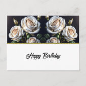 Prachtige witte rozen met gouden details, elegant briefkaart (Voorkant)