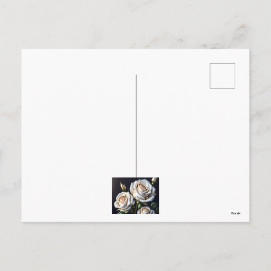 Prachtige witte rozen met gouden details feestdagenkaart (Achterkant)