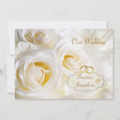 Prachtige witte rozen Weddenschap Kaart (Voorkant)