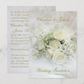 Prachtige witte rozen Weddenschap Kaart (Voorkant / Achterkant)