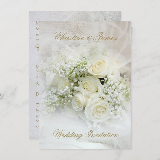 Prachtige witte rozen Weddenschap Kaart (Voorkant / Achterkant)