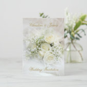 Prachtige witte rozen Weddenschap Kaart (Staand voorkant)