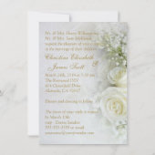 Prachtige witte rozen Weddenschap Kaart (Achterkant)