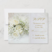 Prachtige witte rozen Wedding RSVP Uitnodiging (Voorkant)