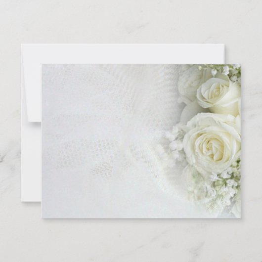 Prachtige witte rozen Wedding RSVP Uitnodiging (Achterkant)