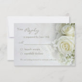 Prachtige witte rozen Wedding RSVP Uitnodiging (Achterkant)