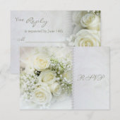 Prachtige witte rozen Wedding RSVP Uitnodiging (Voorkant / Achterkant)