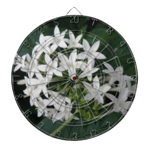 Prachtige witte Tropische Bloemen Dart Board Dartbord