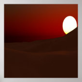 Prachtige woestijn zonsondergang serene gouden hor poster (Voorkant)