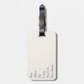 Prachtige woestijnzonsopgang met berg uitzicht bagagelabel (Achterkant verticaal)