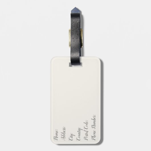 Prachtige woestijnzonsopgang met berg uitzicht bagagelabel (Achterkant verticaal)