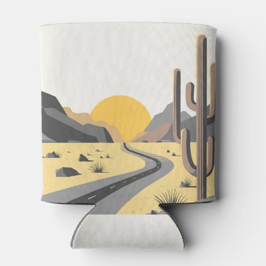 Prachtige woestijnzonsopgang met berg uitzicht blikjeskoeler (Achterkant)