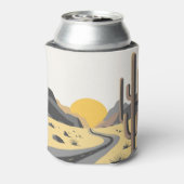 Prachtige woestijnzonsopgang met berg uitzicht blikjeskoeler (Blikje Achterkant)