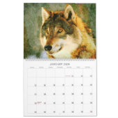 Prachtige wolf-wildlife-waterverfschildering van w kalender (Jan 2026)