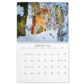 Prachtige wolf-wildlife-waterverfschildering van w kalender (Feb 2026)