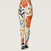 Prachtige workout tekst l Leuk bloemig Wit Sinaasa Leggings (Achterkant)