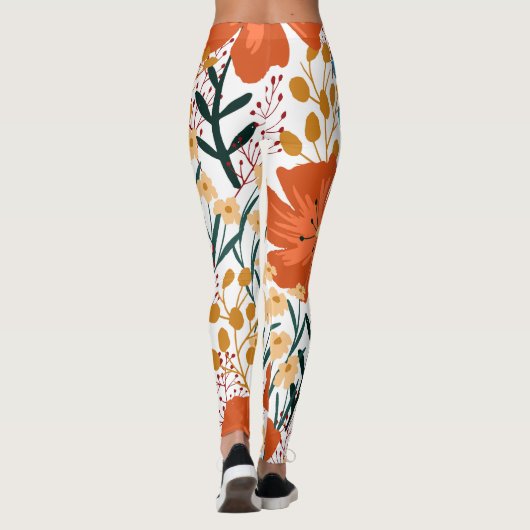 Prachtige workout tekst l Leuk bloemig Wit Sinaasa Leggings (Achterkant)