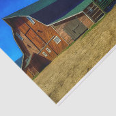 Prachtige Wyoming Barn met Groene Roof Tissuepapier (Detail)