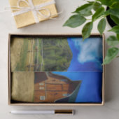 Prachtige Wyoming Barn met Groene Roof Tissuepapier (Geschenk)