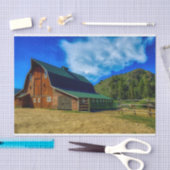 Prachtige Wyoming Barn met Groene Roof Tissuepapier (Craft)