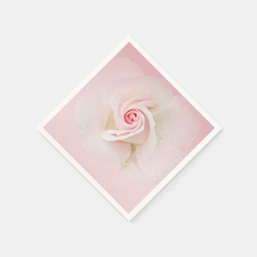 Prachtige zacht roze natte Roos elegant Vrijgezell Servet (Hoek)