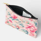 Prachtige zachte roze bloemen en cerulean bladeren etui (Open)