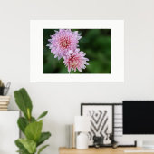 Prachtige zachte roze bloemen poster (Thuiskantoor)