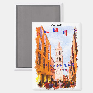 Prachtige Zadar Kroatië Waterverf schilderij Magneet