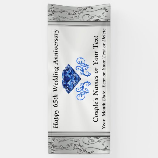 Prachtige zappierzuster 65th Wedding Jubileum Bann Spandoek (Verticaal)