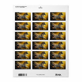 Prachtige Zebra en bloemen op een gele achtergrond Etiket (Full Sheet)