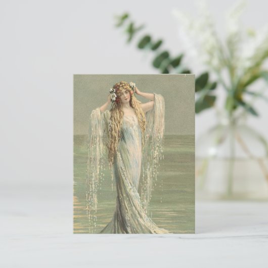 Prachtige  Zee Godin Briefkaart (Staand voorkant)