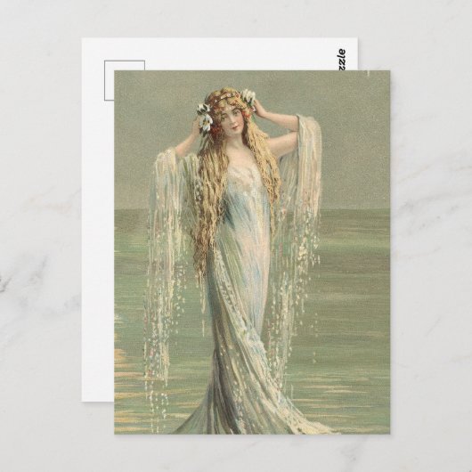 Prachtige  Zee Godin Briefkaart (Voorkant / Achterkant)