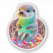 Prachtige Zee Otter Sticker (Voorkant)