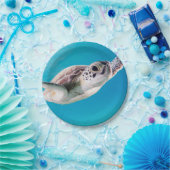 Prachtige Zee schildpad zwemmen in de oceaan Papieren Bordje (Feest)