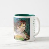 Prachtige Zee Turtle Glas in lood Style Art Tweekleurige Koffiemok (Voorkant rechts)