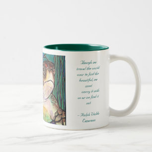 Prachtige Zee Turtle Glas in lood Style Art Tweekleurige Koffiemok