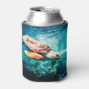 Prachtige Zee Turtle Ocean Onderwater Afbeelding Blikjeskoeler
