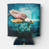 Prachtige Zee Turtle Ocean Onderwater Afbeelding Blikjeskoeler (Voorkant)